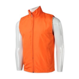 V201 Design men's heart coat custom clean color vest T-shirt invisible zipper orange V201 Design men's heart coat custom clean color vest T-shirt invisible zipper orange